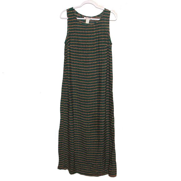 Vintage Maggy London Striped Pattern Sleeveless Maxi Dress Size 10 - Picture 1 of 7